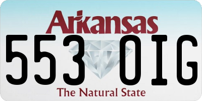 AR license plate 553OIG