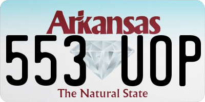 AR license plate 553UOP