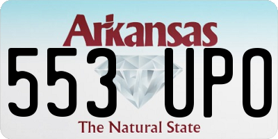 AR license plate 553UPO