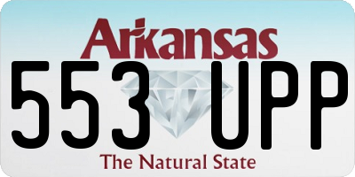 AR license plate 553UPP
