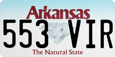 AR license plate 553VIR