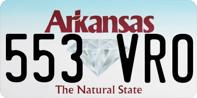 AR license plate 553VRO