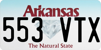 AR license plate 553VTX