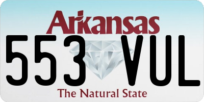 AR license plate 553VUL