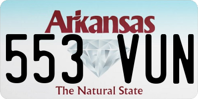 AR license plate 553VUN
