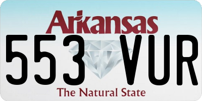 AR license plate 553VUR
