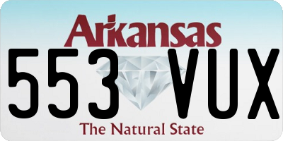 AR license plate 553VUX