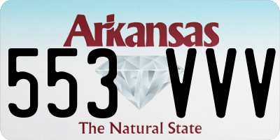 AR license plate 553VVV