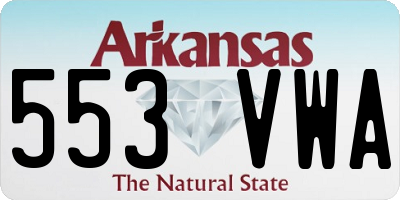 AR license plate 553VWA