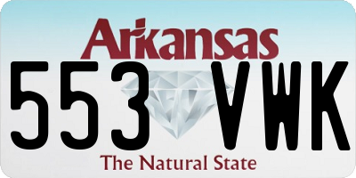 AR license plate 553VWK
