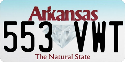 AR license plate 553VWT