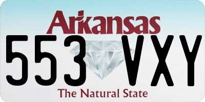 AR license plate 553VXY