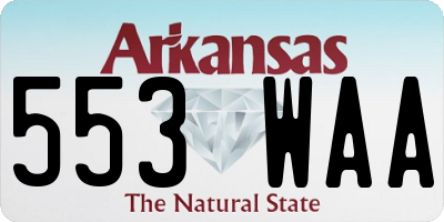 AR license plate 553WAA