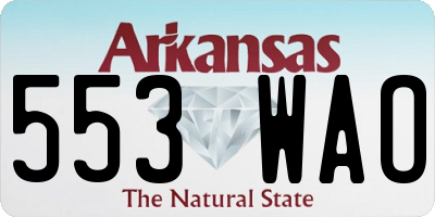 AR license plate 553WAO