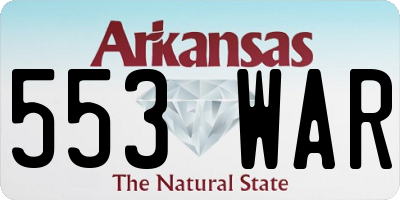AR license plate 553WAR