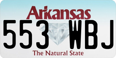 AR license plate 553WBJ