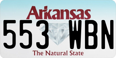AR license plate 553WBN