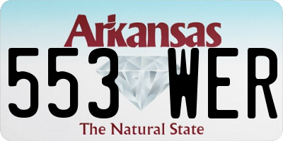 AR license plate 553WER