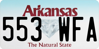 AR license plate 553WFA