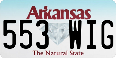 AR license plate 553WIG