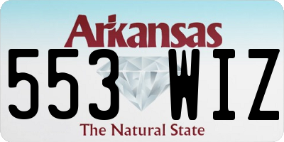 AR license plate 553WIZ