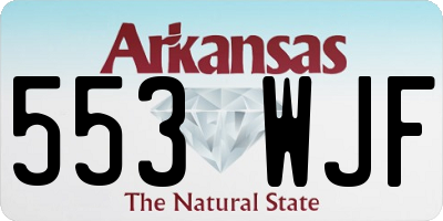 AR license plate 553WJF