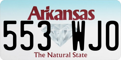 AR license plate 553WJO