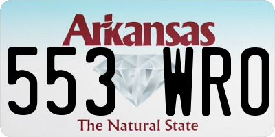 AR license plate 553WRO