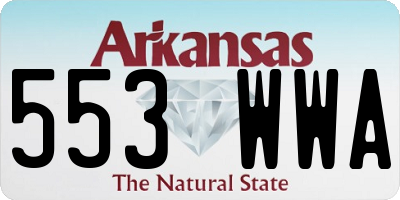 AR license plate 553WWA