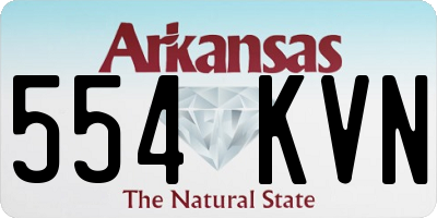 AR license plate 554KVN