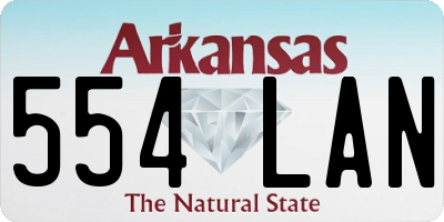 AR license plate 554LAN