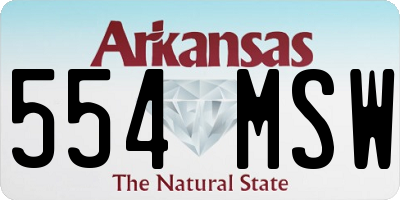 AR license plate 554MSW