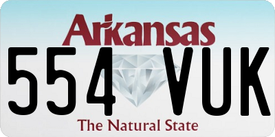 AR license plate 554VUK
