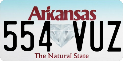 AR license plate 554VUZ