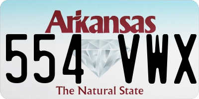 AR license plate 554VWX