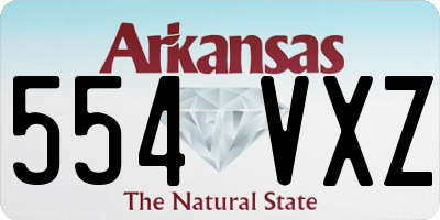 AR license plate 554VXZ