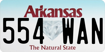 AR license plate 554WAN