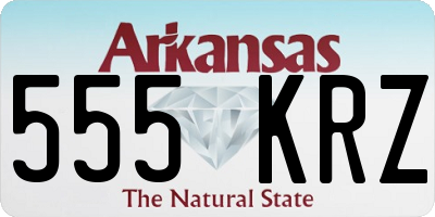 AR license plate 555KRZ