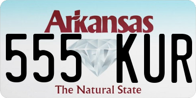 AR license plate 555KUR