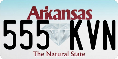 AR license plate 555KVN