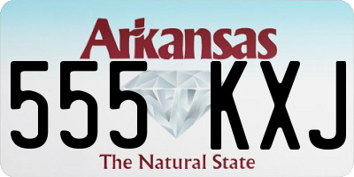 AR license plate 555KXJ