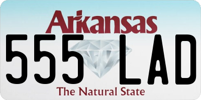 AR license plate 555LAD