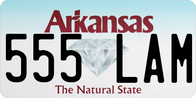 AR license plate 555LAM