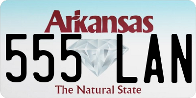 AR license plate 555LAN
