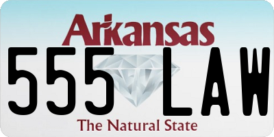 AR license plate 555LAW