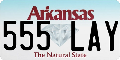 AR license plate 555LAY