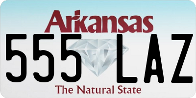 AR license plate 555LAZ