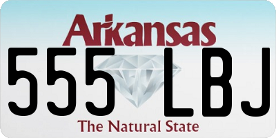 AR license plate 555LBJ