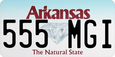 AR license plate 555MGI