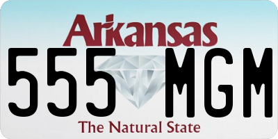 AR license plate 555MGM
